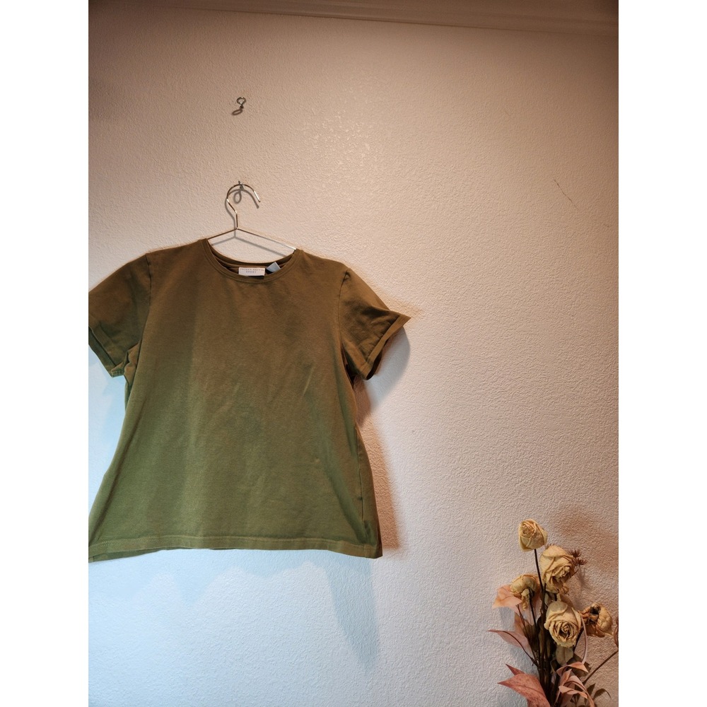 Jaclyn Smith Sport Women's Green Short Sleeve‎ Stretch Cotton Tee Shirt Size L